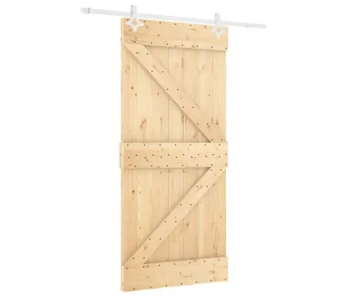 Bīdāmās Durvis Ar Stiprinājumiem, 100X210 Cm, Priedes Masīvkoks Vidaxl