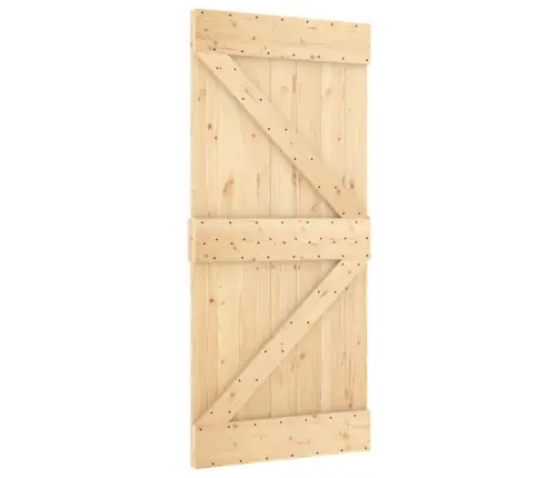 Bīdāmās Durvis Ar Stiprinājumiem, 100X210 Cm, Priedes Masīvkoks Vidaxl