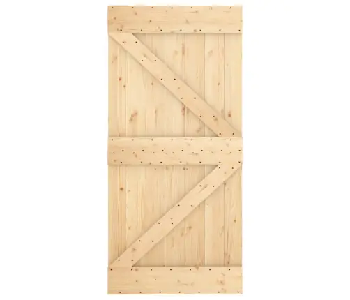 Bīdāmās Durvis Ar Stiprinājumiem, 100X210 Cm, Priedes Masīvkoks Vidaxl