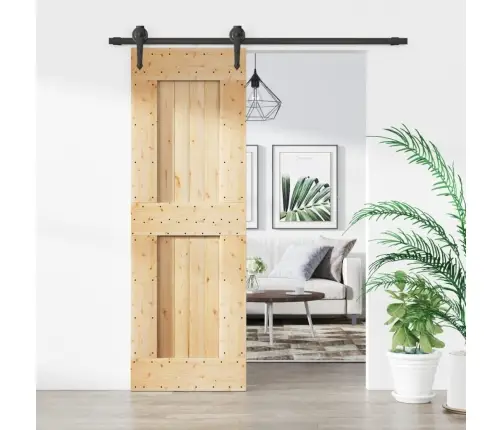 Bīdāmās Durvis Ar Stiprinājumiem, 70X210 Cm, Priedes Masīvkoks Vidaxl