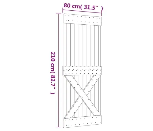 Liuguks Tarvikutega 80 X 210 cm Männipuit