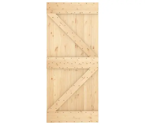 Stumdomos Durys Su Įrangos Rinkiniu, 90X210cm Pušies Masyvas