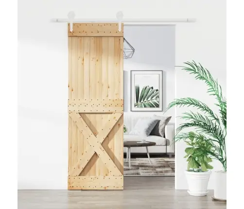 Bīdāmās Durvis Ar Stiprinājumiem, 70X210 Cm, Priedes Masīvkoks Vidaxl