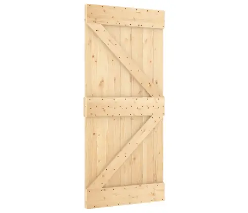 Bīdāmās Durvis Ar Stiprinājumiem, 95X210 Cm, Priedes Masīvkoks Vidaxl