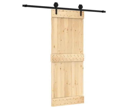 Bīdāmās Durvis Ar Stiprinājumiem, 80X210 Cm, Priedes Masīvkoks Vidaxl