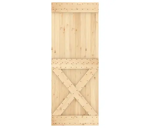 Stumdomos Durys Su Įrangos Rinkiniu, 90X210cm Pušies Masyvas