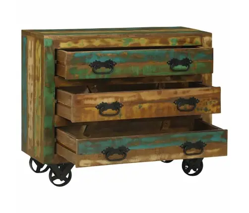 Puse Ar Atvilktni Brūna 80 X 30 X 65 Cm Pārstrādāts Masīvkoks Vidaxl