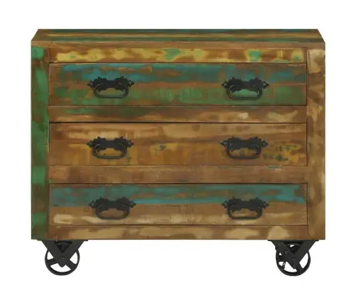 Puse Ar Atvilktni Brūna 80 X 30 X 65 Cm Pārstrādāts Masīvkoks Vidaxl