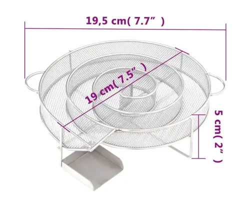 Külmsuitsu Generaator, Ümmargune, 19,5 cm Roostevaba Teras