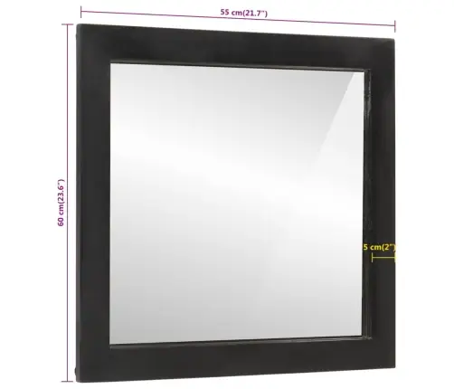 Vannitoapeegel, 55X1X60 cm Klaas Ja Mangopuit