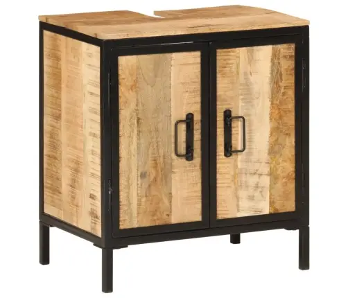 Vannasistabas Skapītis, 55X35X60 Cm, Mango Masīvkoks, Dzelzs Vidaxl Vannasistabas Skapītis, 55X35X60 Cm, Mango Masīvkoks, Dzelzs Vidaxl