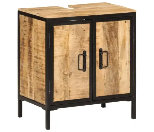 Vannasistabas Skapītis, 55X35X60 Cm, Mango Masīvkoks, Dzelzs Vidaxl Vannasistabas Skapītis, 55X35X60 Cm, Mango Masīvkoks, Dzelzs Vidaxl