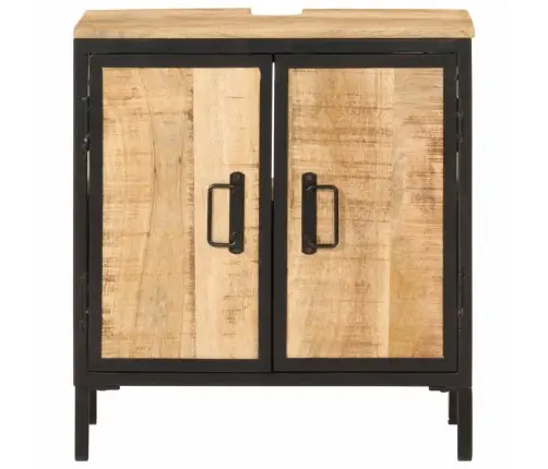 Vannasistabas Skapītis, 55X35X60 Cm, Mango Masīvkoks, Dzelzs Vidaxl Vannasistabas Skapītis, 55X35X60 Cm, Mango Masīvkoks, Dzelzs Vidaxl