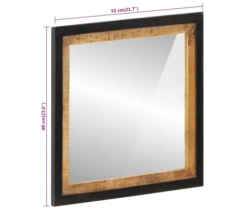 Vannasistabas Spogulis, 55X1X60 Cm, Mango Masīvkoks Un Stikls Vidaxl