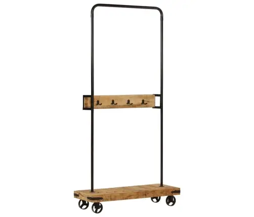 Drēbju Pakaramais Ar Riteņiem, 90X35X190 Cm, Mango Koks, Dzelzs Vidaxl