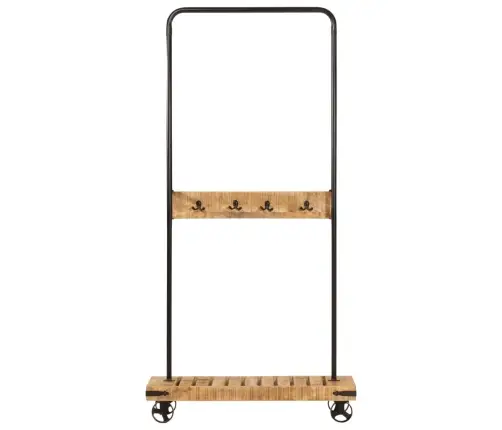 Drēbju Pakaramais Ar Riteņiem, 90X35X190 Cm, Mango Koks, Dzelzs Vidaxl