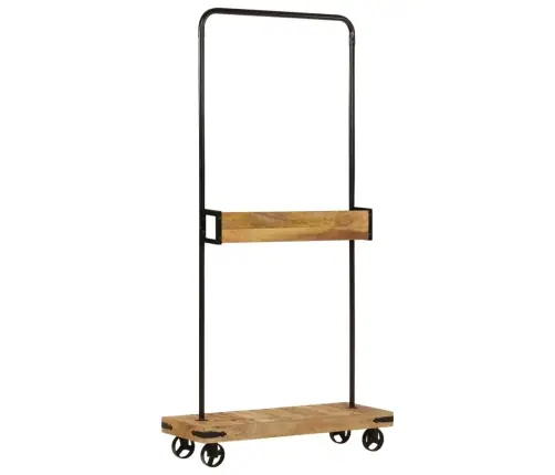 Drēbju Pakaramais Ar Riteņiem, 90X35X190 Cm, Mango Koks, Dzelzs Vidaxl