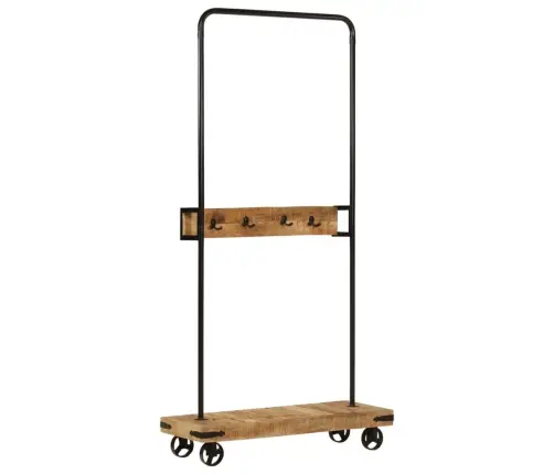 Drēbju Pakaramais Ar Riteņiem, 90X35X190 Cm, Mango Koks, Dzelzs Vidaxl