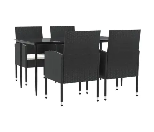 Sodo Valgomojo Komplektas, 5 Dalių, Juodas, Poliratanas/Plienas