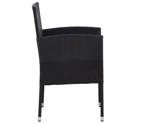 Sodo Valgomojo Komplektas, 5 Dalių, Juodas, Poliratanas/Plienas