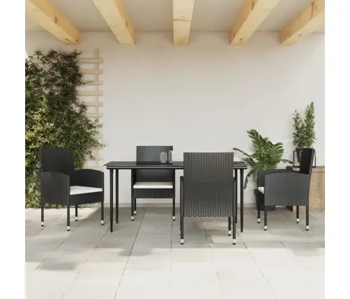 Sodo Valgomojo Komplektas, 5 Dalių, Juodas, Poliratanas/Plienas