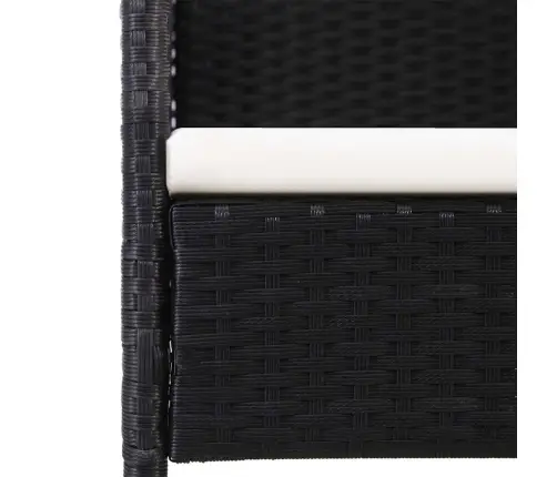 7-Daļīgs Dārza Mēbeļu Komplekts, Melns, Pe Rotangpalma, Tērauds Vidaxl