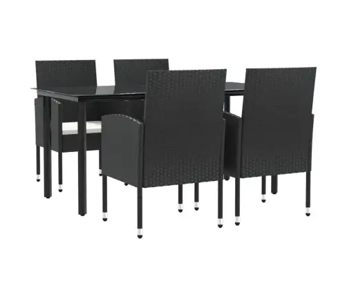 Sodo Valgomojo Komplektas, 5 Dalių, Juodas, Poliratanas/Plienas