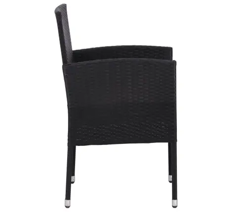 Sodo Valgomojo Komplektas, 5 Dalių, Juodas, Poliratanas/Plienas