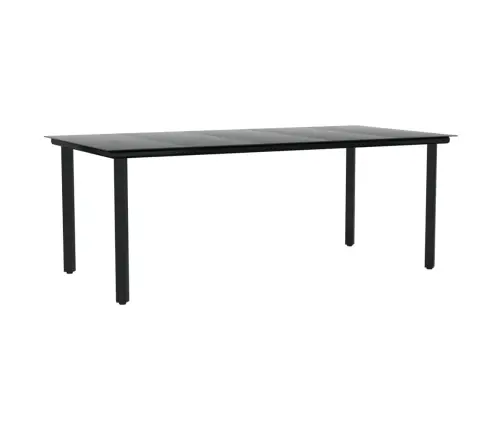 7-Daļīgs Dārza Mēbeļu Komplekts, Melns, Pe Rotangpalma, Tērauds Vidaxl