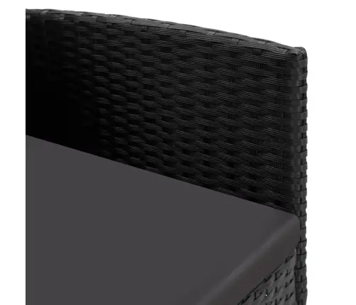 9-Osaline Aia Söögimööbli Komplekt, Must, Polürotang Ja Teras