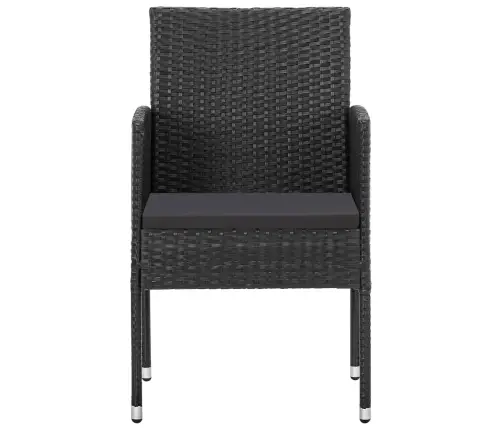 Sodo Valgomojo Komplektas, 5 Dalių, Juodas, Poliratanas/Plienas