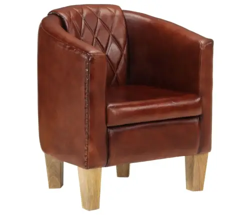 Atpūtas Krēsls, Brūns, Dabīgā Āda Vidaxl