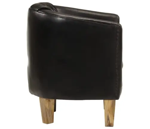 Atpūtas Krēsls, Melns, Dabīgā Āda Vidaxl