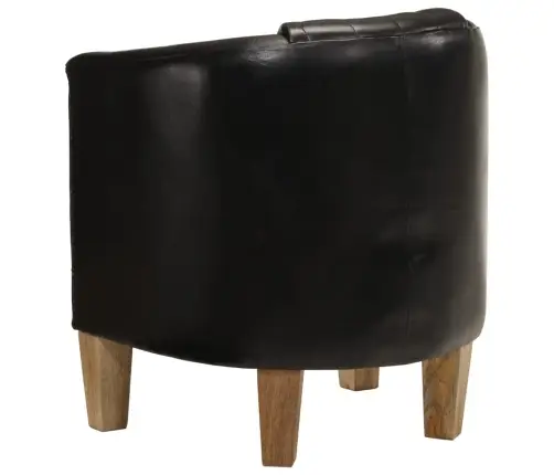 Atpūtas Krēsls, Melns, Dabīgā Āda Vidaxl