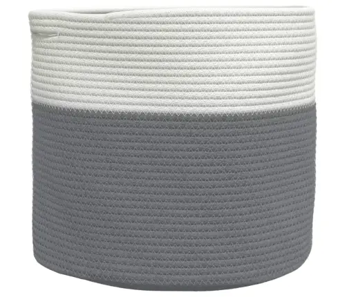 Uzglabāšanas Grozs, Pelēks Ar Baltu, Ø40X35 Cm, Kokvilna Vidaxl