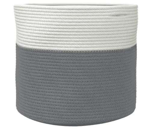 Uzglabāšanas Grozs, Pelēks Ar Baltu, Ø40X35 Cm, Kokvilna Vidaxl