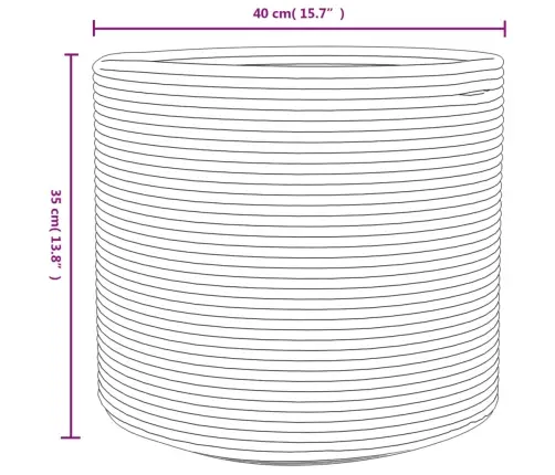 Hoiukorv, Hall Ja Valge, Ø40X35 cm Puuvill