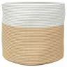 Hoiukorv, Beež Ja Valge, Ø40X35 cm Puuvill