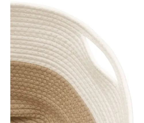 Hoiukorv, Beež Ja Valge, Ø40X35 cm Puuvill