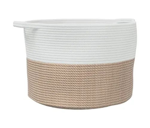 Veļas Grozs, Brūns Un Balts, Ø55X36 Cm, Kokvilna Vidaxl