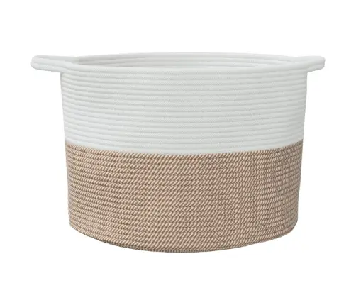 Veļas Grozs, Brūns Un Balts, Ø55X36 Cm, Kokvilna Vidaxl