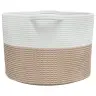 Veļas Grozs, Brūns Un Balts, Ø55X36 Cm, Kokvilna Vidaxl