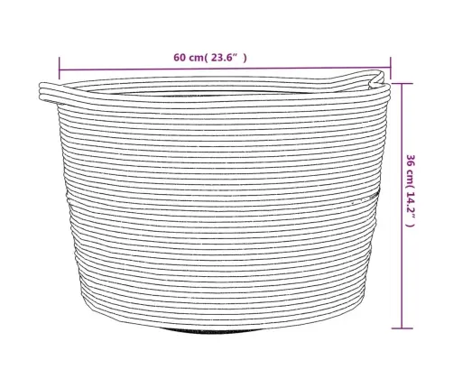 Pesukorv, Beež Ja Valge, Ø60X36 cm Puuvill