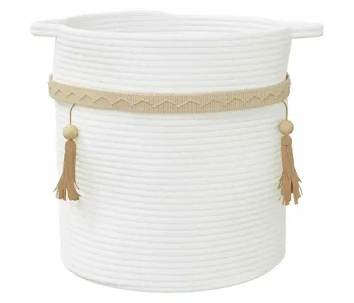 Uzglabāšanas Grozs, Balts, Ø38X36 Cm, Kokvilna Vidaxl
