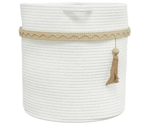 Uzglabāšanas Grozs, Balts, Ø38X36 Cm, Kokvilna Vidaxl