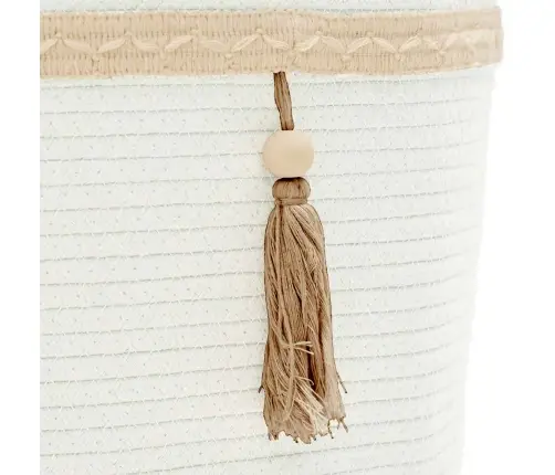 Uzglabāšanas Grozs, Balts, Ø38X36 Cm, Kokvilna Vidaxl