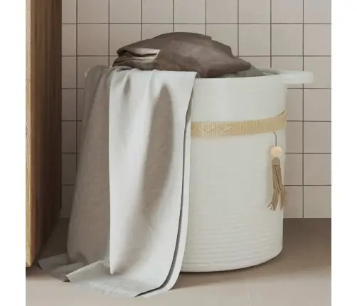 Uzglabāšanas Grozs, Balts, Ø38X36 Cm, Kokvilna Vidaxl