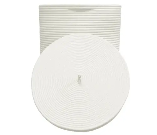 Kaanega Hoiukorv, Pruun Ja Valge, Ø37 X 50 cm Puuvill