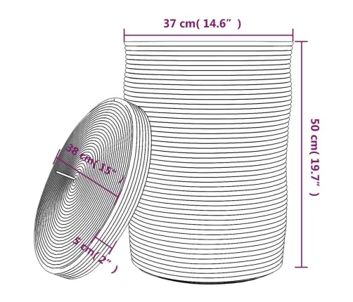 Kaanega Hoiukorv, Pruun Ja Valge, Ø37 X 50 cm Puuvill