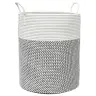 Uzglabāšanas Grozs, Pelēks Ar Baltu, Ø38X46 Cm, Kokvilna Vidaxl